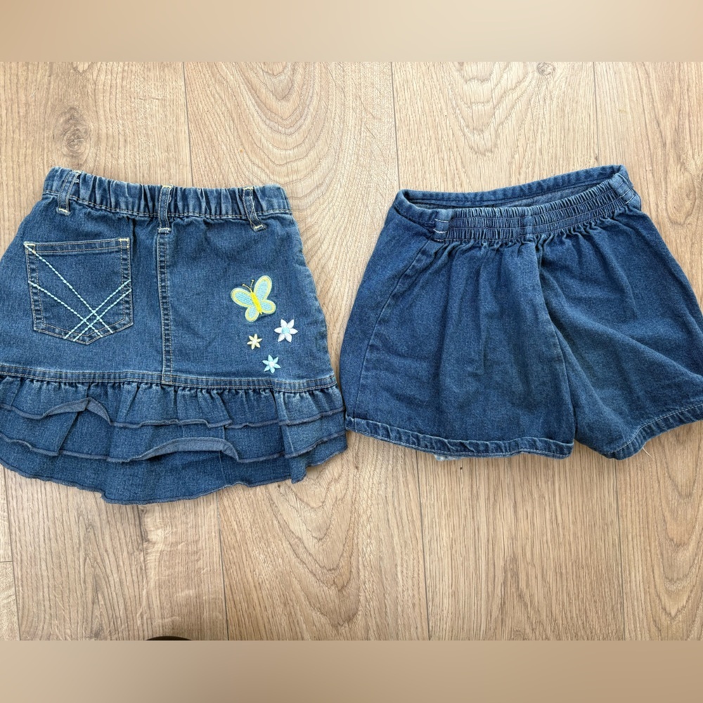 Girls 3T Denim Skirt Bundle Embroidered Flowers Cute Spring Summer - Picture 5 of 7